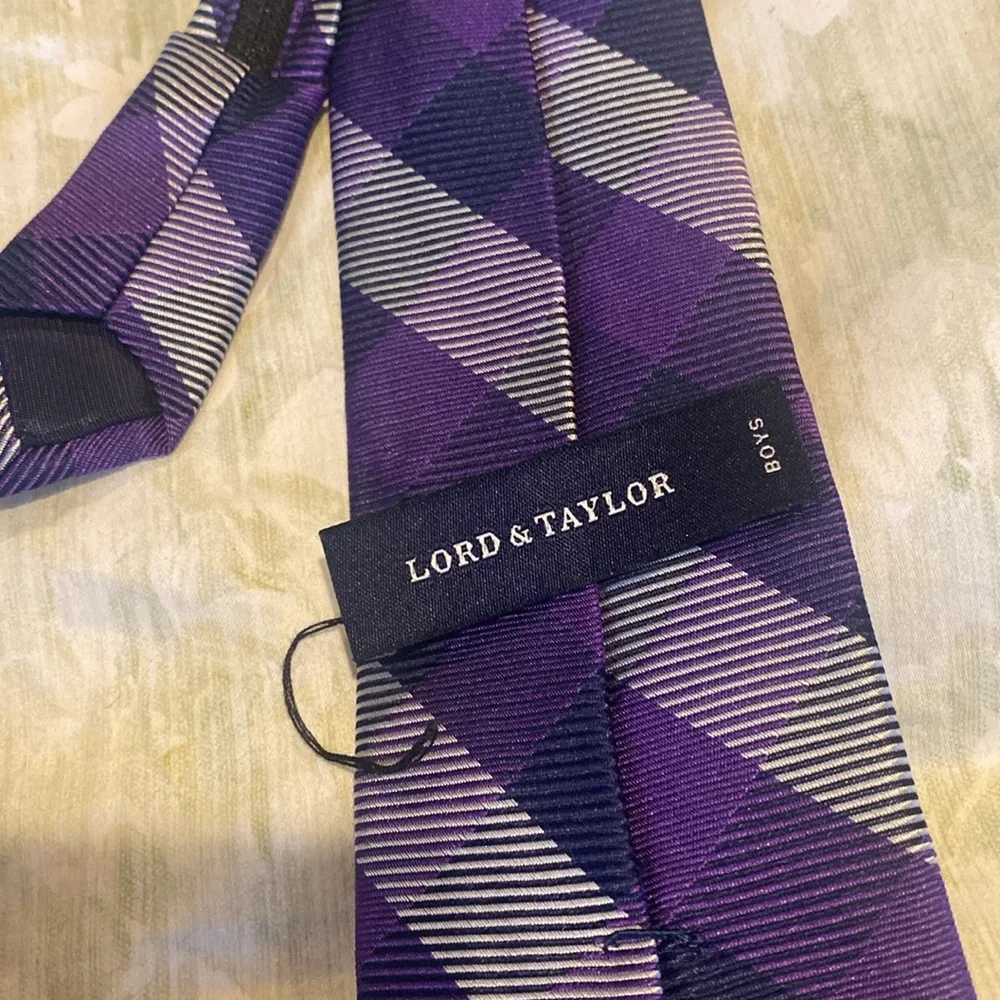 Boy's Assorted Patterned Ties - Blue, Purple, Green
